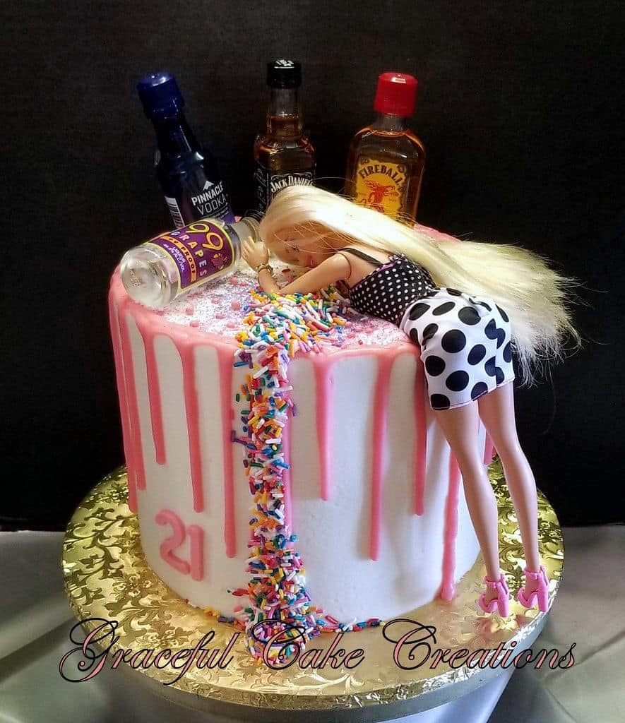 21st birthday barbie cake