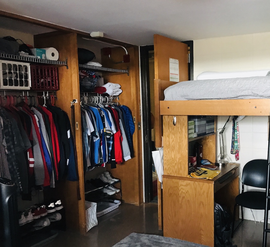 boys dorm room closets