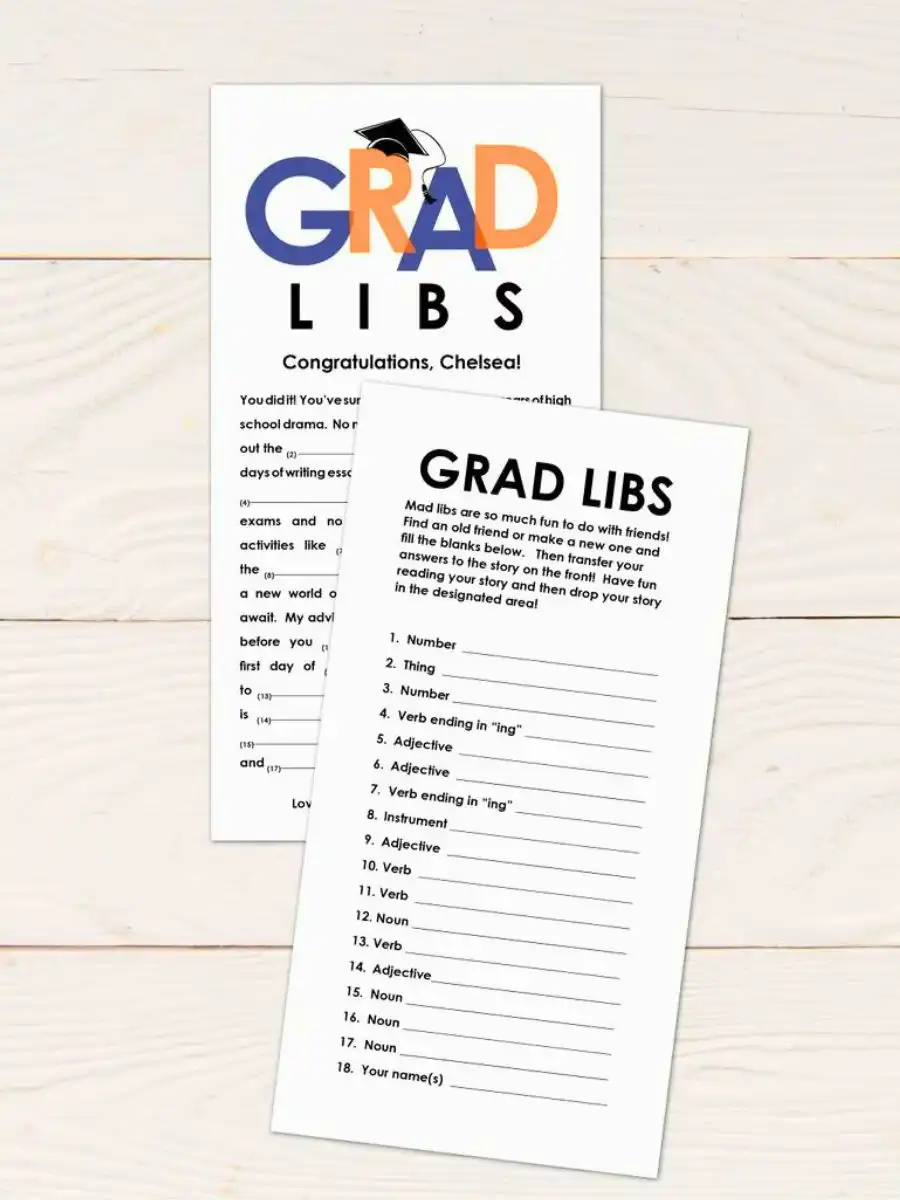 Grad Libs Party Game