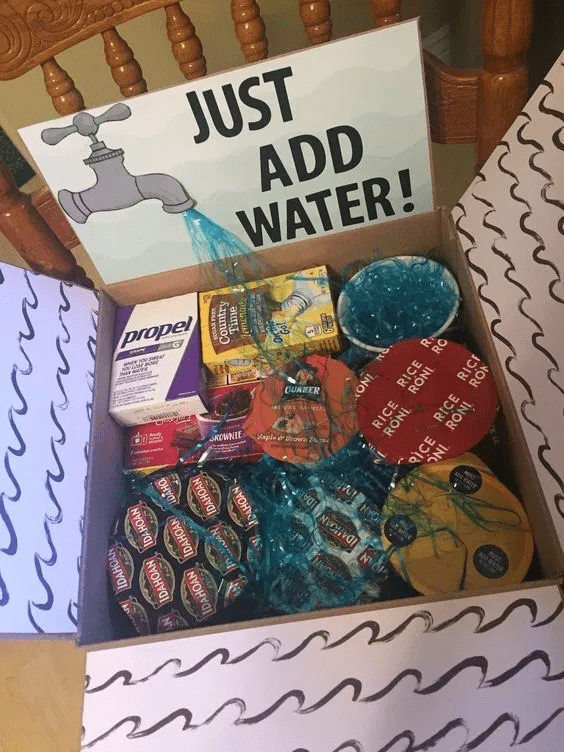 just add water friend care package idea