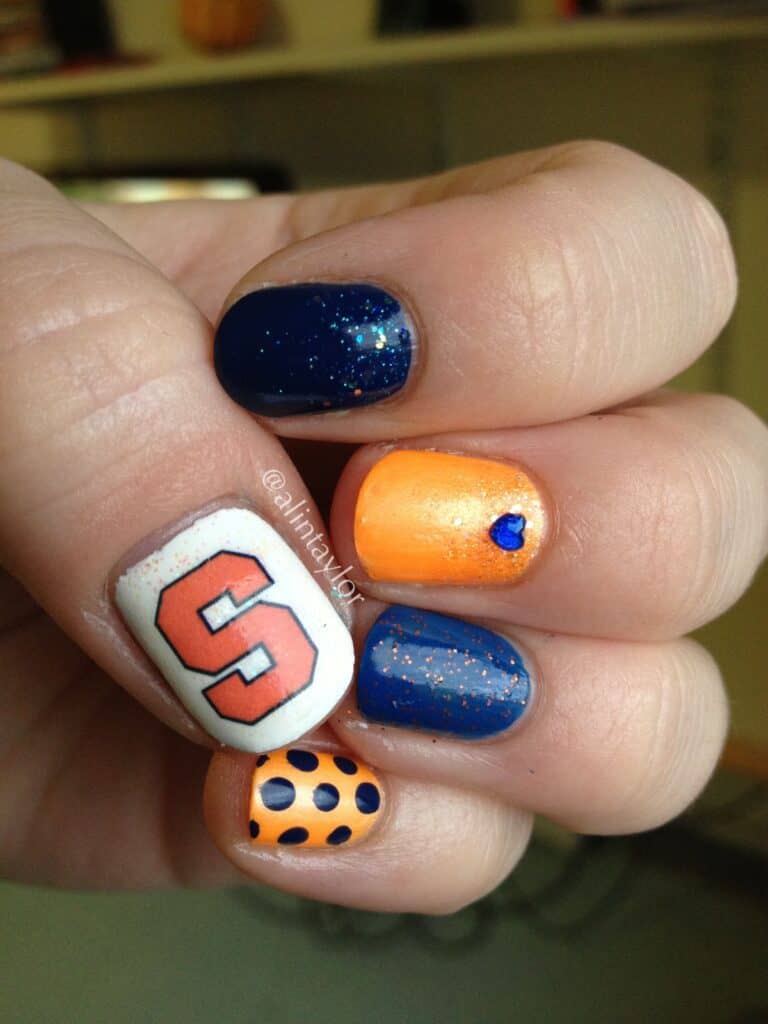 school spirit graduation nails