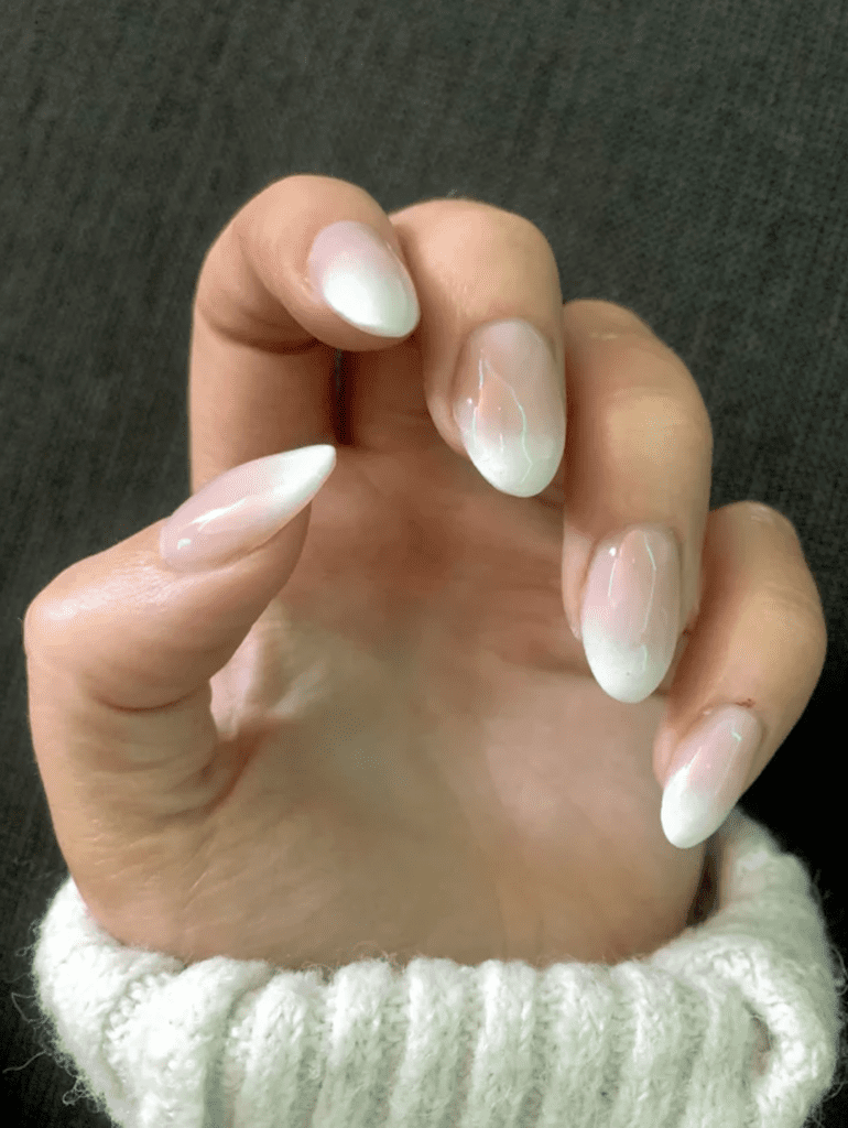 white ombre fingernails