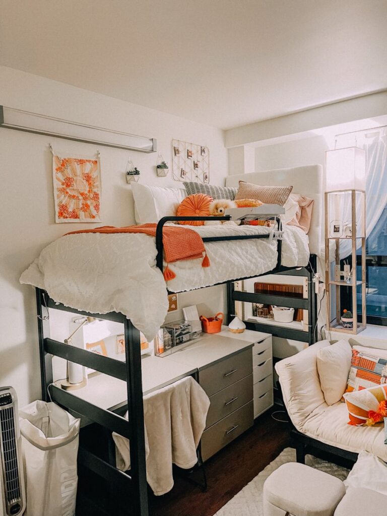 dorm headboards on lofted bed