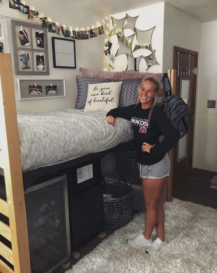 dorm room bed with loft