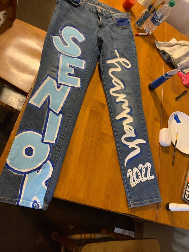 painted jeans for spirit week