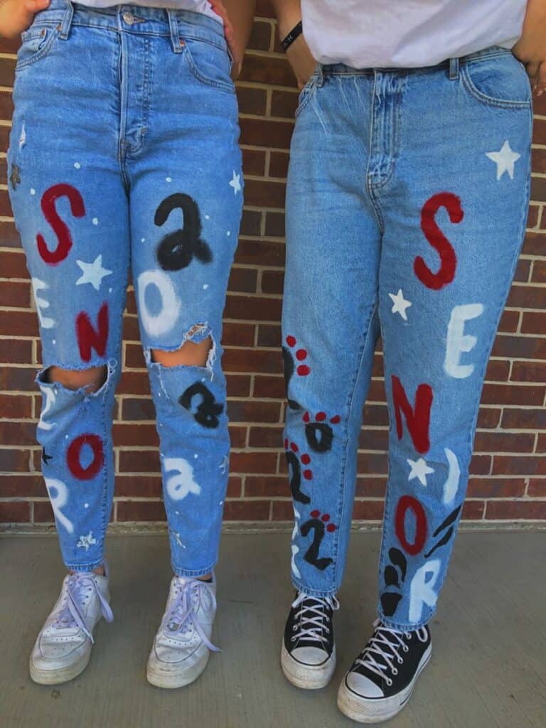 painted senior jeans