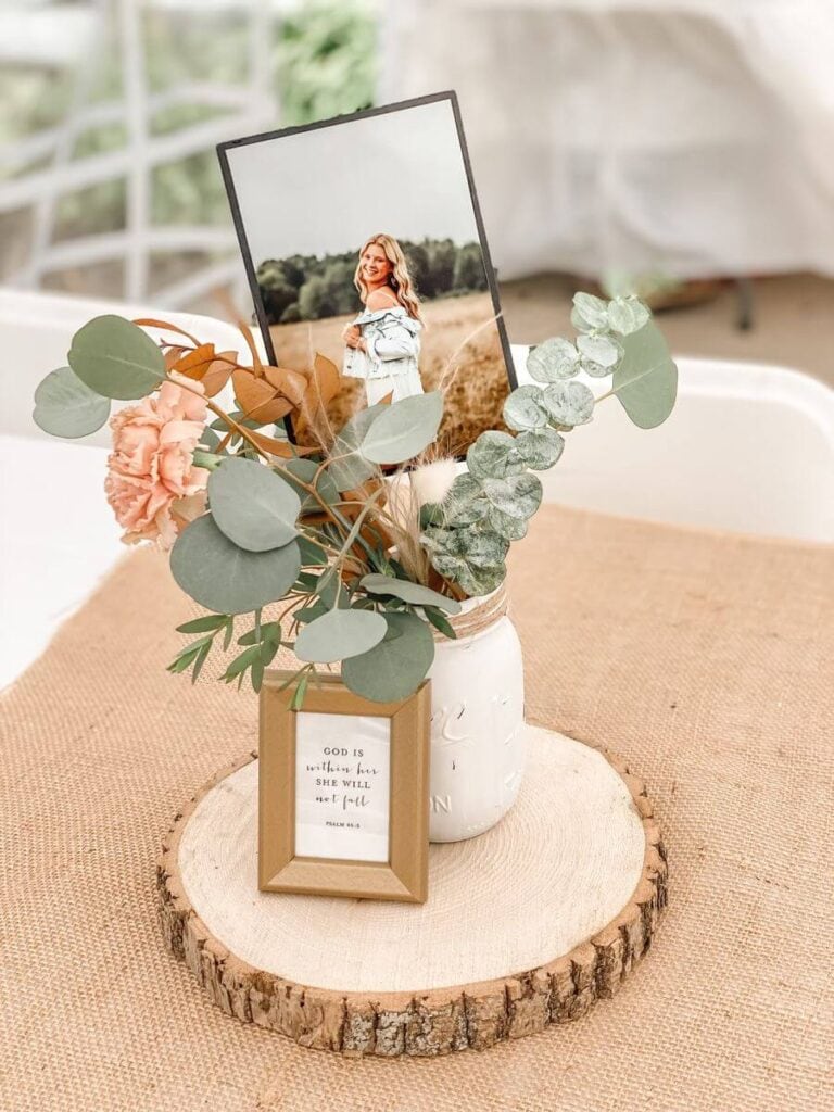 eucalyptus graduation centerpieces