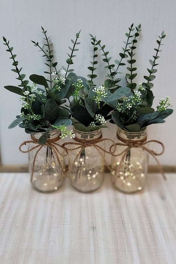 lighted mason jar centerpieces