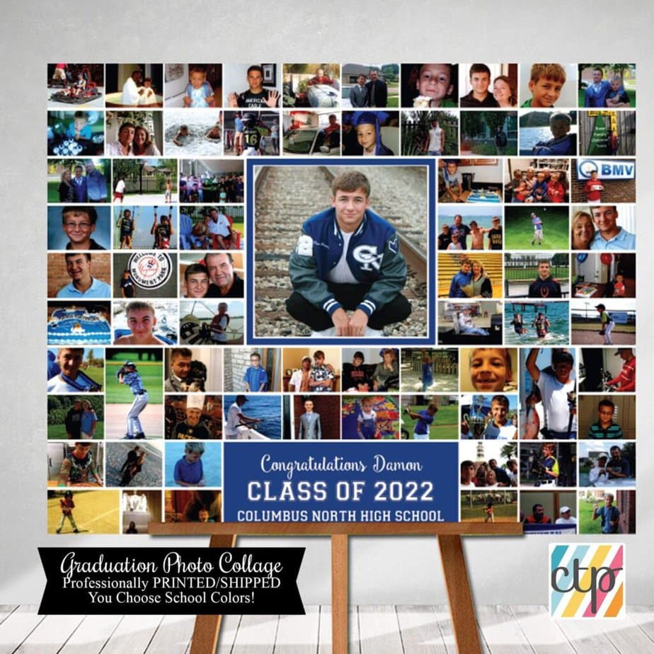 personalized graduation party photo display