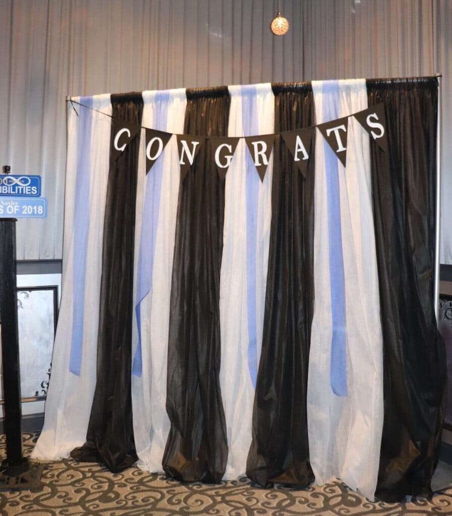 guy's graduation party photo booth