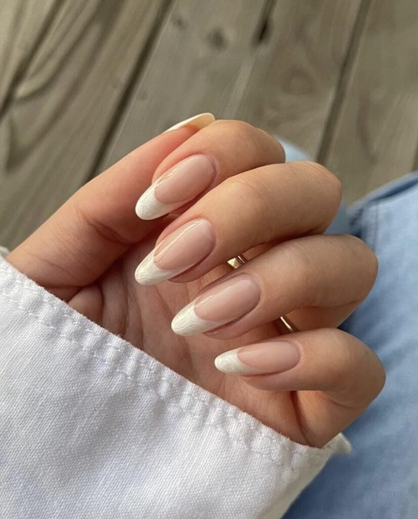 fingernails with pearly white french tips