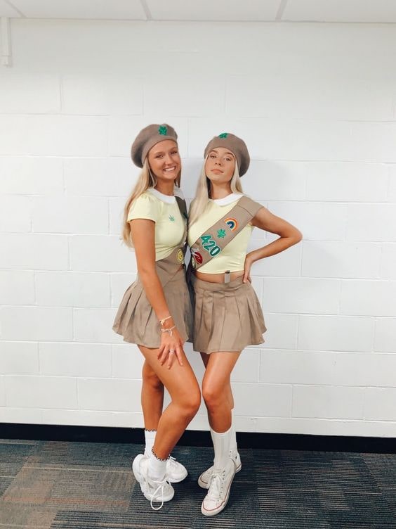 two blondes girl scout halloween costume