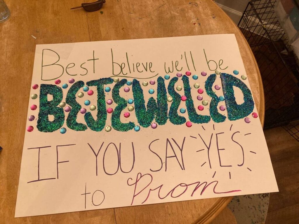 Bejeweled prom promposal poster