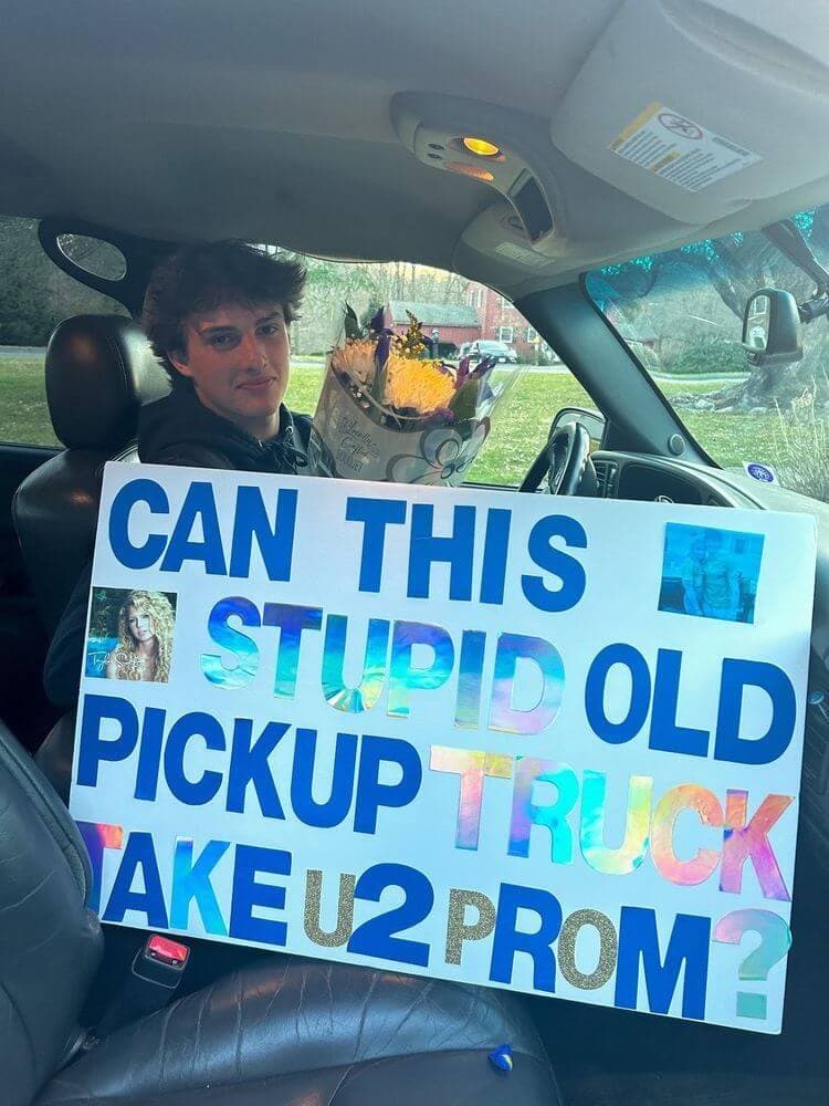 stupid old pickup truck Taylor Swift promposal