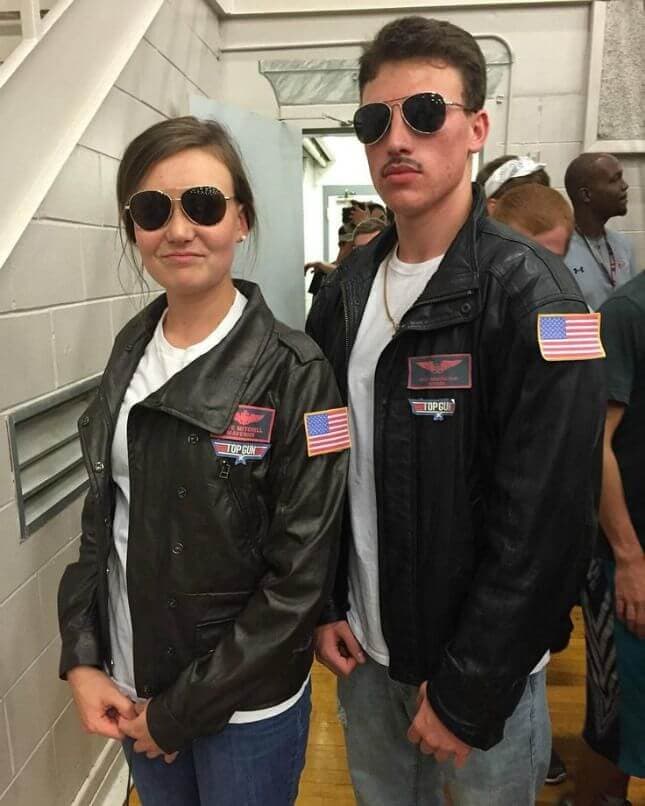 Top Gun costume for guys with a mustache