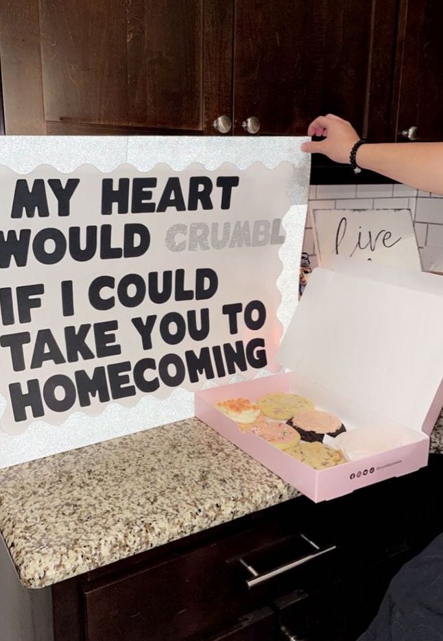 crumbl cookie themed hoco proposal