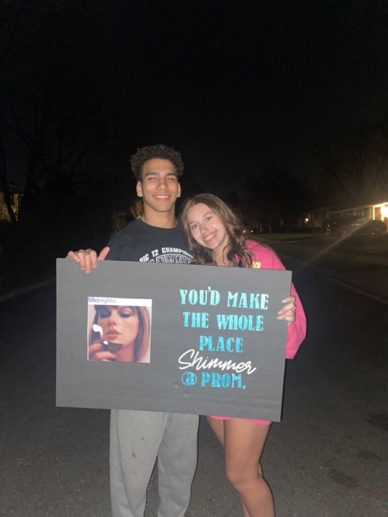 "you'd make the whole place shimmer" Taylor Swift promposal