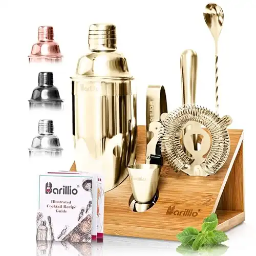 Gold Mixology Bartender Kit Cocktail Shaker Set