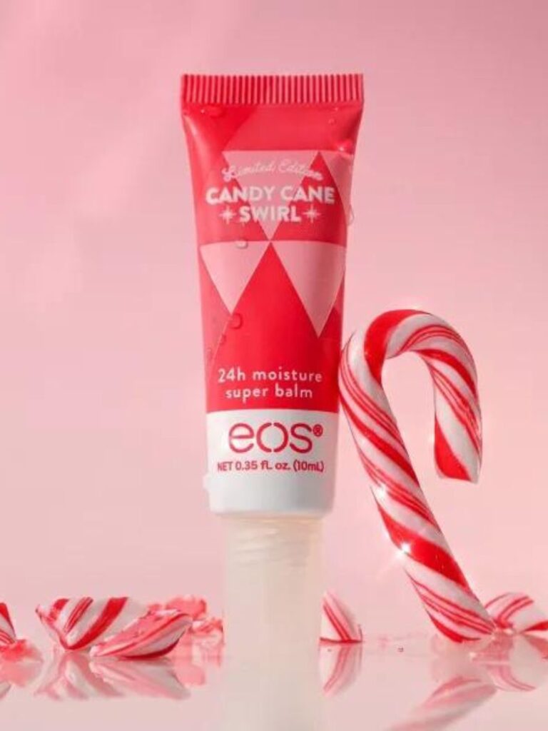 candy cane swirl lip balm tube