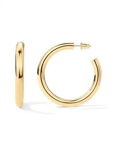 PAVOI 14K Yellow Gold Plated Hoops