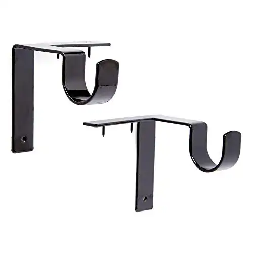 Kwik-Hang Single Curtain Rod Brackets – No Drill, No Damage