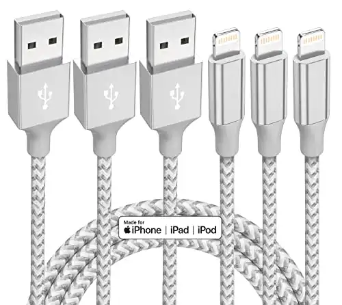 10ft Lightning iPhone Charger - 3 Pack