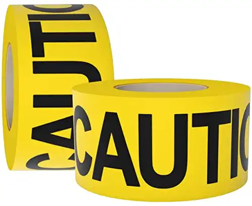 Bright Yellow Caution Tape 2 Pack, 1000 feet