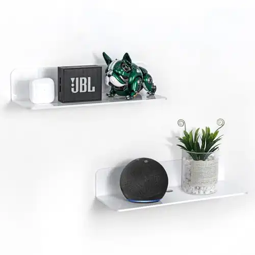 Acrylic Floating Shelves Set of 2 - Damage-Free