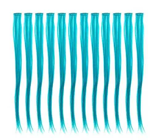 12 Pcs Turquoise Hair Extensions