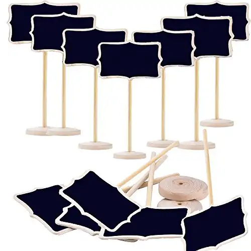 12 Pack Mini Rectangle Wood Chalkboards