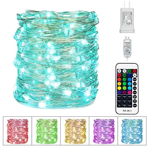 Color Changing Fairy Lights with Remote and Timer