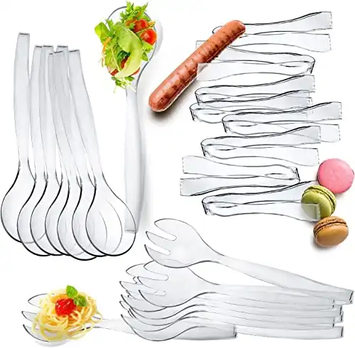 Set of 12 - Heavy Duty Disposable Plastic Serving Utensils