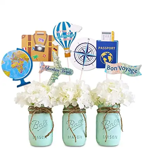 Travel Themed Centerpiece Sticks - Set of 21