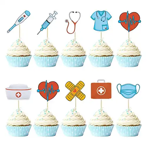36Pcs Nurse Cupcake Toppers