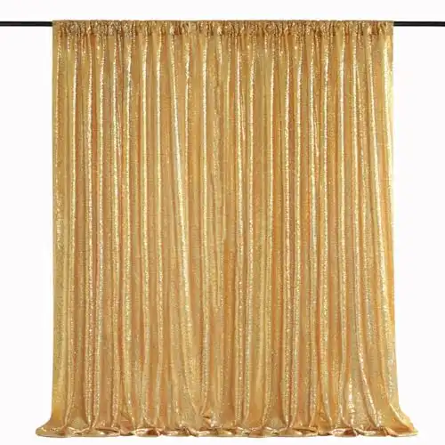 7ft x 7ft Gold Sequin Backdrop Curtain