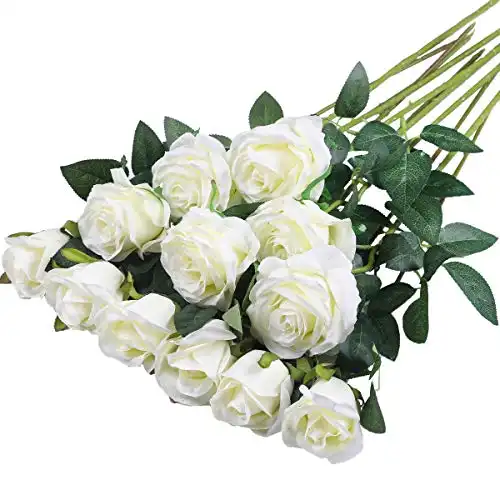 12PCS Artificial Silk Roses Bouquet