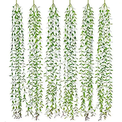 6pcs Artificial Hanging Willow Stems