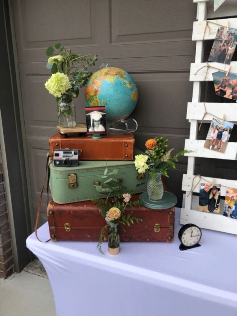 travel themed graduation party decor