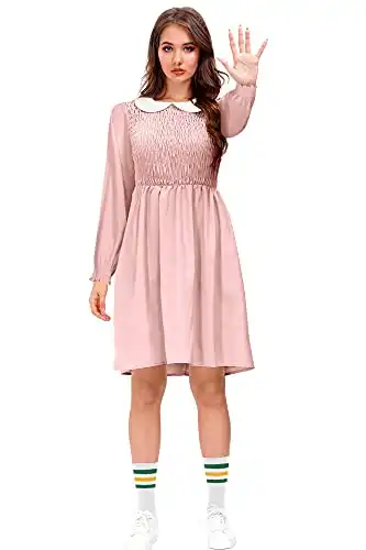 Pink Collared Long Sleeve Dress
