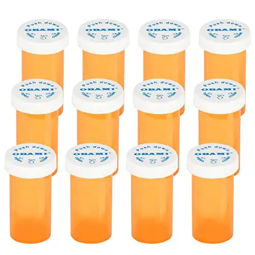 Plastic Medicine Pill Bottles, 12pcs