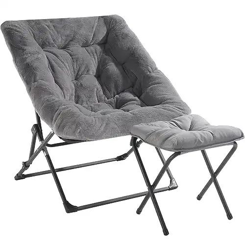 Folding Lounge Chair With Matching Ottoman