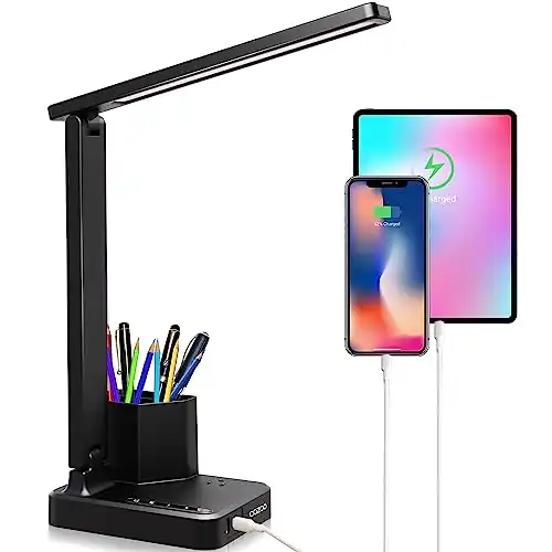 LED Desk Lamp With USB Charging Ports